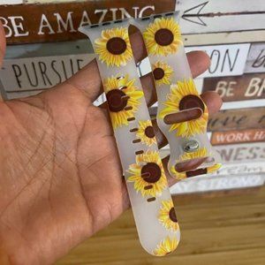 (Only Band) Sunflower Silicone Band Compatible with Apple Watch Band